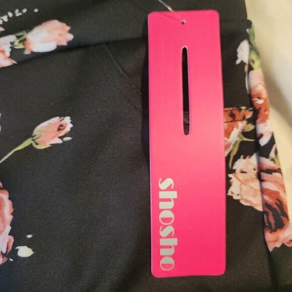 Shosho Floral Leggings Hot Pants Pockets Stretch Womens Large NEW NWT - Picture 8 of 11